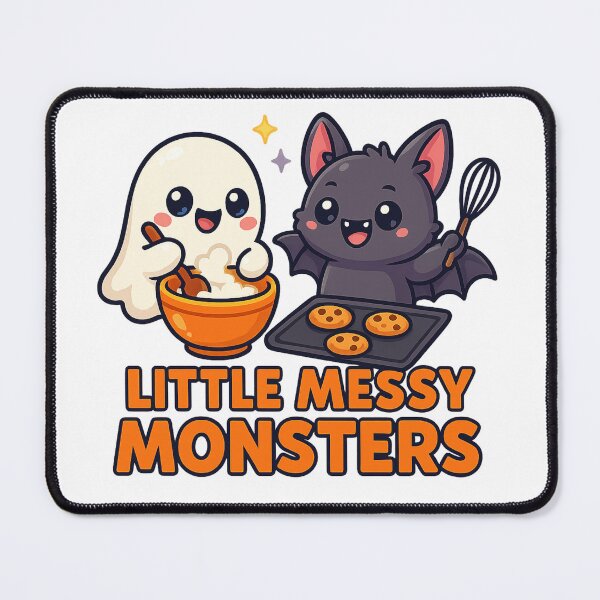 Item preview, Little Messy Monsters – Cute Ghost & Bat Halloween Baking Design designed and sold by LilMessyKitchen.