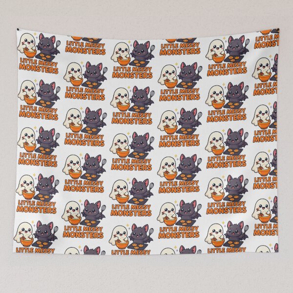 Item preview, Little Messy Monsters – Cute Ghost & Bat Halloween Baking Design designed and sold by LilMessyKitchen.