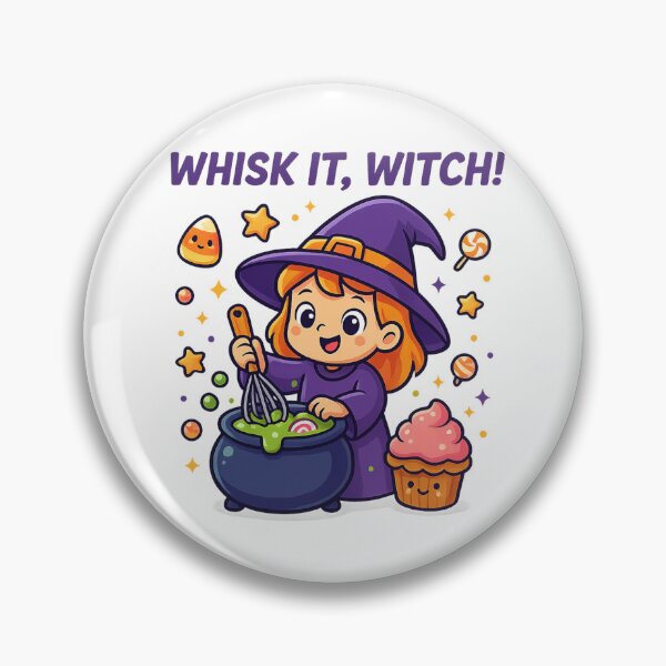 Item preview, Whisk It, Witch! – Cute Halloween Witch Baking in Cauldron designed and sold by LilMessyKitchen.