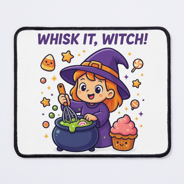 Item preview, Whisk It, Witch! – Cute Halloween Witch Baking in Cauldron designed and sold by LilMessyKitchen.