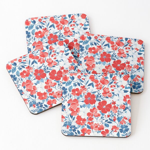 Item preview, Flowers Red White Blue designed and sold by CoolPixels.