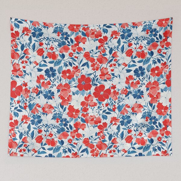 Item preview, Flowers Red White Blue designed and sold by CoolPixels.