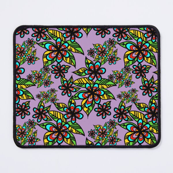 Item preview, Light purple background with floral and leaf lines, emphasizing colorful fabric lines and patterns. designed and sold by Toyney.