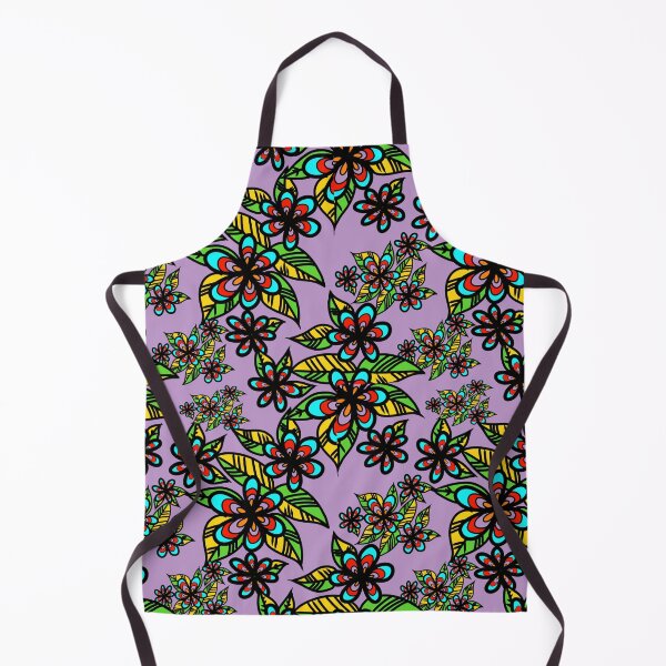 Item preview, Light purple background with floral and leaf lines, emphasizing colorful fabric lines and patterns. designed and sold by Toyney.