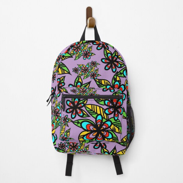 Item preview, Light purple background with floral and leaf lines, emphasizing colorful fabric lines and patterns. designed and sold by Toyney.