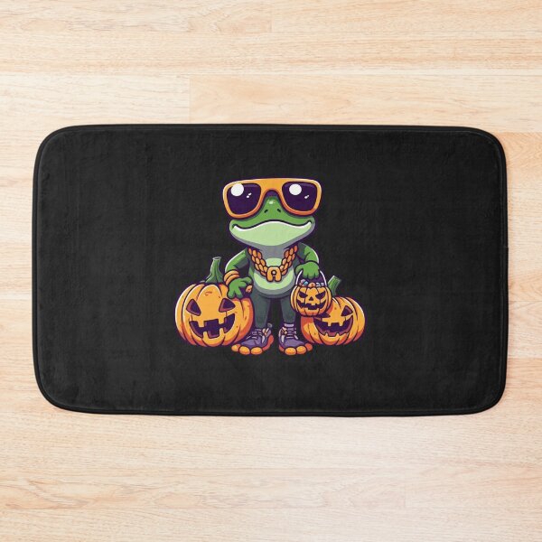 Item preview, Cool Chibi Frog Halloween – Hip-Hop Candy Pumpkin Cartoon designed and sold by ColorSplash123.