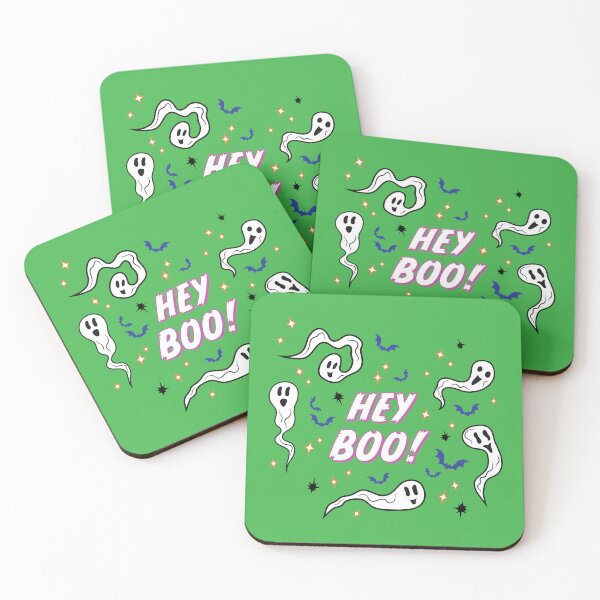 Item preview, Hey Boo! Ghosts Print - Slime Green designed and sold by Daniel Bevis Design.