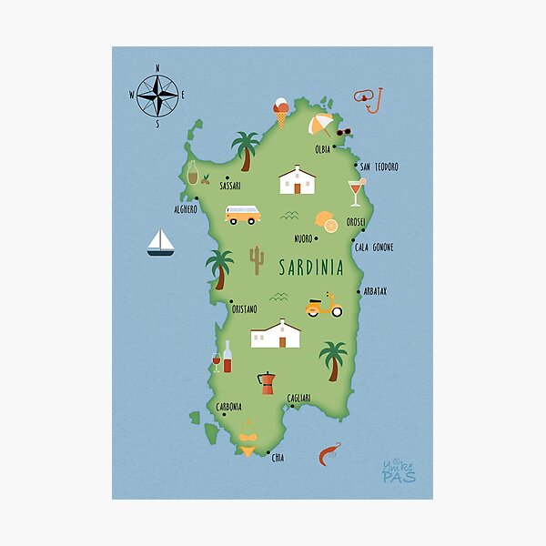 Item preview, Illustrated map of Sardinia designed and sold by ymkesinfogr.