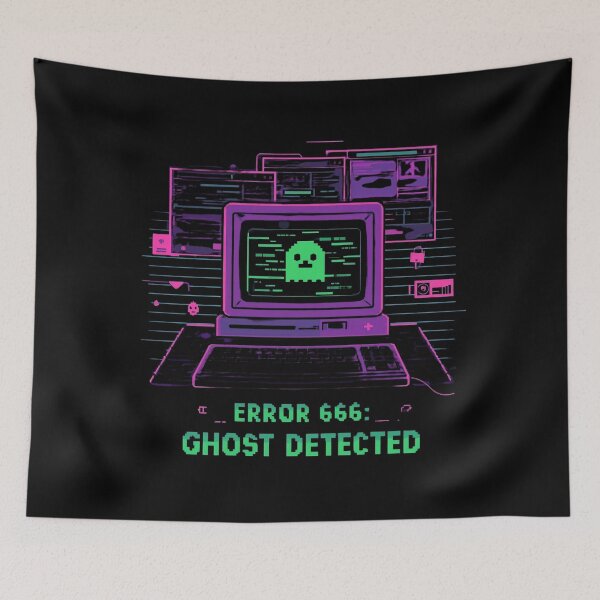 Item preview, Error 666: Ghost Detected – Green Pixel Ghost Tech Art designed and sold by calm-style.