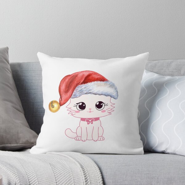 Item preview, Adorable kitty girl in Christmas hat designed and sold by Kinkalow.