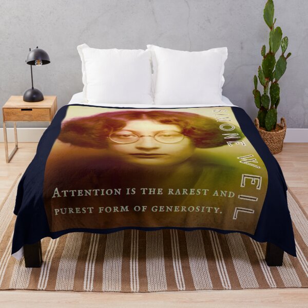 Item preview, Simone Weil quote: Attention is the rarest and purest form of generosity. designed and sold by artbleed.