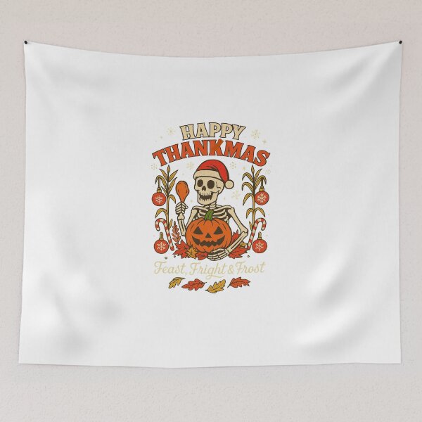Item preview, Deck the halls with pumpkins and bones Christmas Classic T-Shirt designed and sold by inkfluenceart.