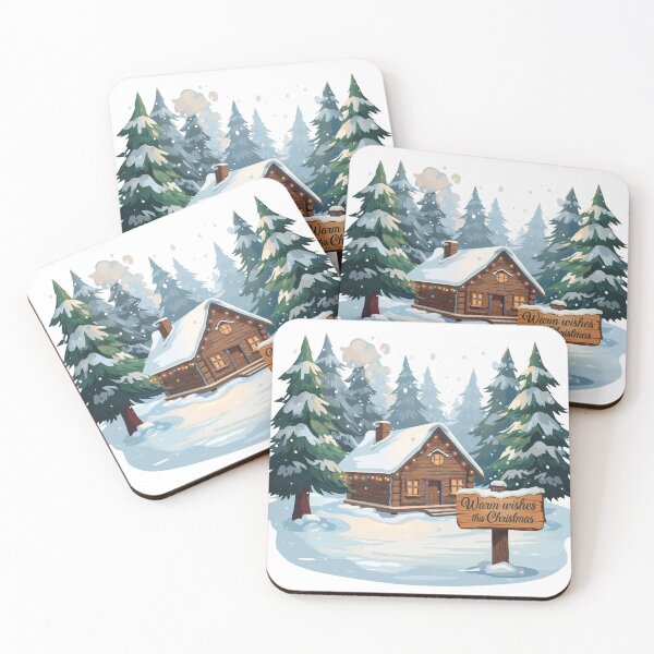 Item preview, Cartoon winter cabin in snowy landscape. Use for children's books, holiday cards, or educational materials designed and sold by PWDigitalArt.