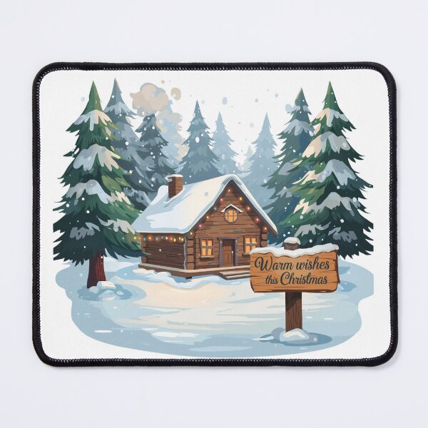 Item preview, Cartoon winter cabin in snowy landscape. Use for children's books, holiday cards, or educational materials designed and sold by PWDigitalArt.