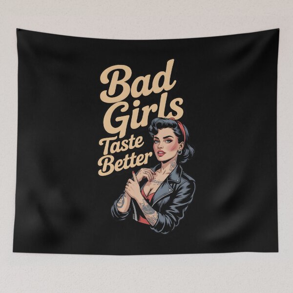 Item preview, Bad Girls Taste Better  Retro Tattoo Pin-Up designed and sold by ArtFeverShop.