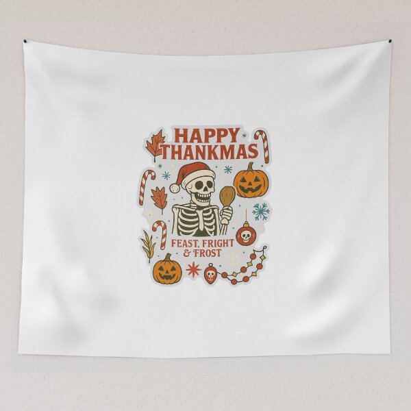 Item preview,  Deck the halls with pumpkins and bones Christmas Classic T-Shirt designed and sold by inkfluenceart.