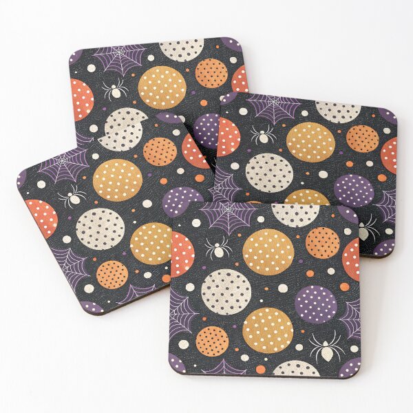 Item preview, Orange Purple and White Polka Dots on Black designed and sold by Magnuna.