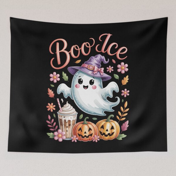 Item preview, Boo Jee Ghost Drinking Coffee Coquette Bow Halloween designed and sold by TrinaEspinoza.