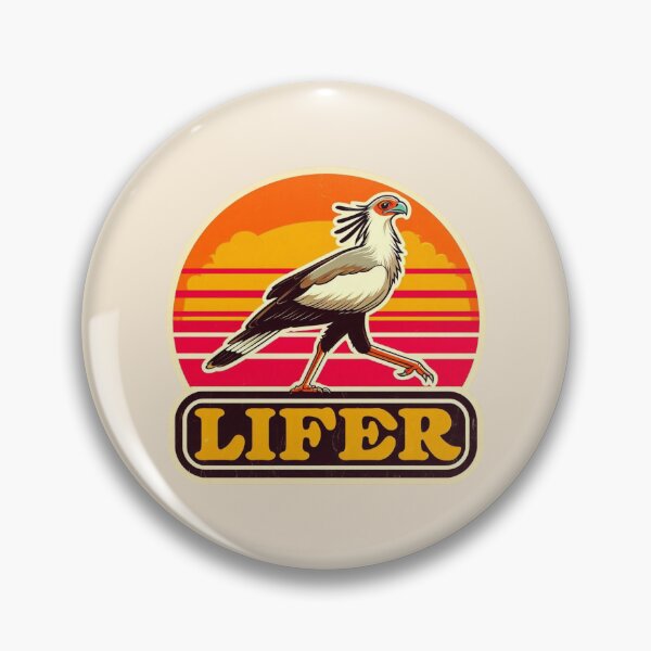 Item preview, Secretary Bird LIFER – Retro Birdwatching Sticker designed and sold by The Digital Compass.