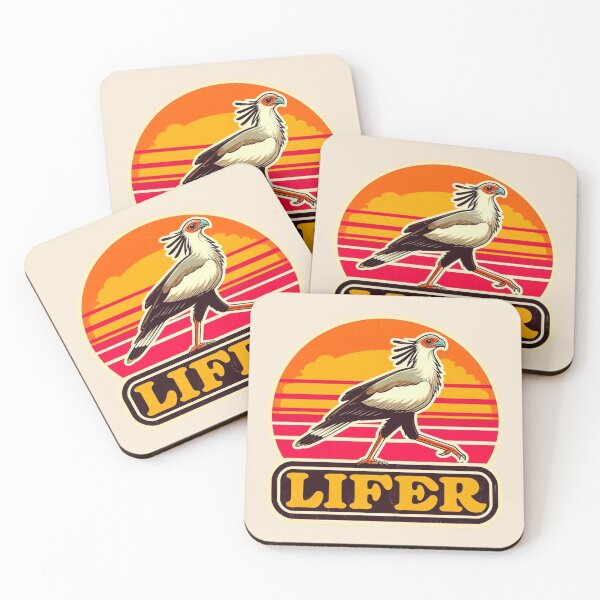 Item preview, Secretary Bird LIFER – Retro Birdwatching Sticker designed and sold by The Digital Compass.