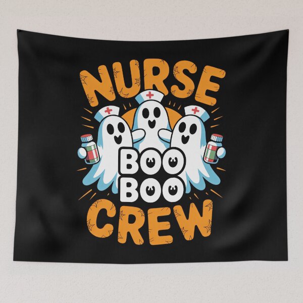 Item preview, Boo Nurse Scrub Ghost Halloween Costumes designed and sold by TrinaEspinoza.