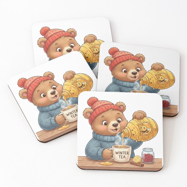 Item preview, Cozy Winter Tea Bear – Cute Hot Drink Illustration designed and sold by CanvasFox.