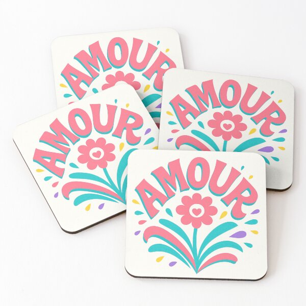 Item preview, Love and vibrant retro flowers designed and sold by Pink & California.