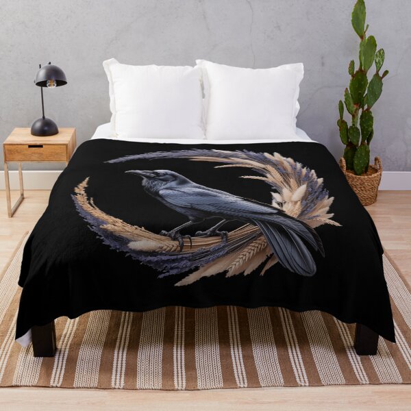 Item preview, Cottage-Core Halloween Crow Witchy Floral Moon Raven designed and sold by TrinaEspinoza.