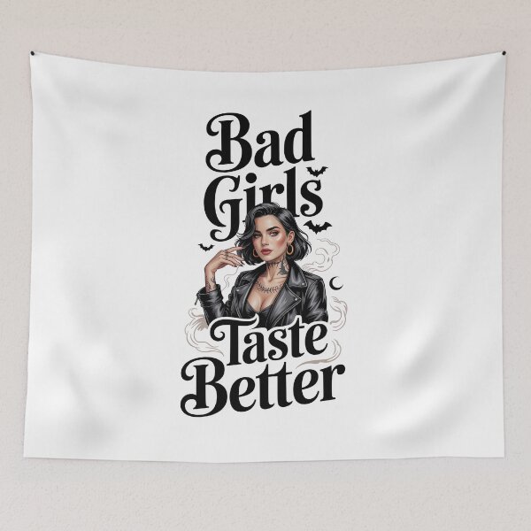 Item preview, Bad Girls Taste Better Dark Pin-Up Retro Style designed and sold by ArtFeverShop.
