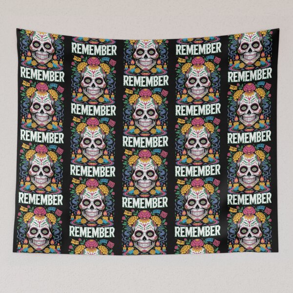 Item preview, Remember Skull – Día de los Muertos Floral Calavera designed and sold by Taans-Creation.