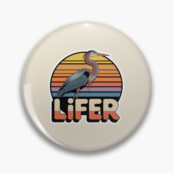 Item preview, Goliath Heron LIFER – Retro Birdwatching Sticker designed and sold by The Digital Compass.