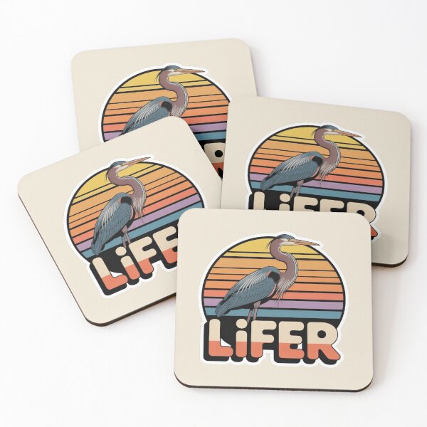 Item preview, Goliath Heron LIFER – Retro Birdwatching Sticker designed and sold by The Digital Compass.