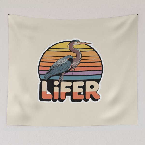 Item preview, Goliath Heron LIFER – Retro Birdwatching Sticker designed and sold by The Digital Compass.