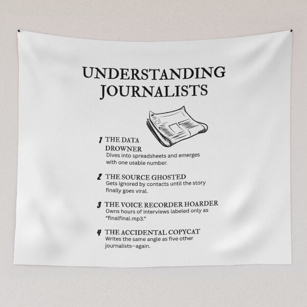 Item preview, The Many Faces of Journalists – Newsroom Humor designed and sold by PsyFlow35.