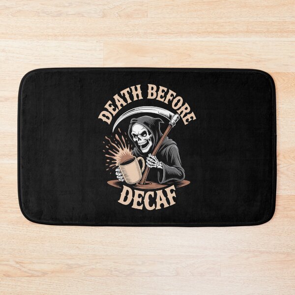 Item preview, skeleton coffee - death before decaf - gothic coffee - caffeine skeleton - spooky coffee - coffee and bones - skull coffee - skeleton espresso - halloween coffee - bone tired coffee wired designed and sold by JansenGS.