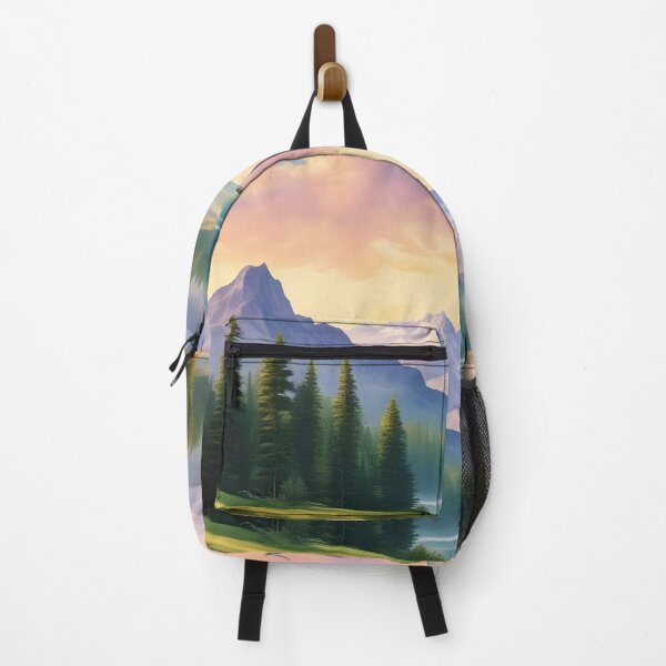 Item preview, Majestic Mountain Sunrise Over Serene Lake | Wilderness Landscape with Soaring Birds designed and sold by RealmsCreation.