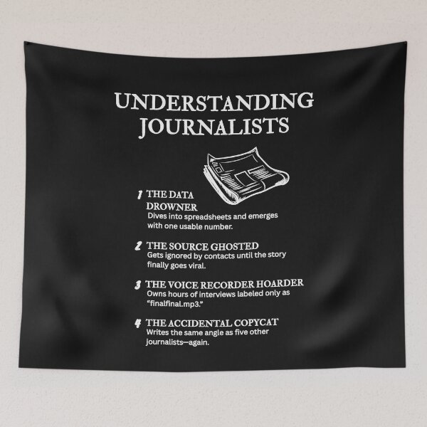 Item preview, The Many Faces of Journalists – Newsroom Humor – Black designed and sold by PsyFlow35.
