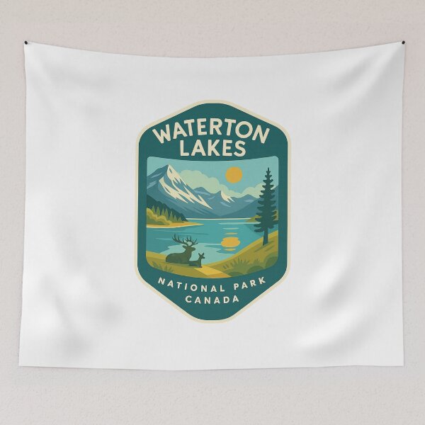 Item preview, Waterton Lakes National Park – Alberta’s Mountain Wildlife Scene designed and sold by Aryabek.