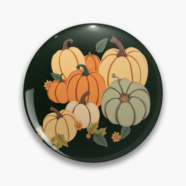 Item preview, Colorful Pumpkin Illustration Pattern | Dark Green Background designed and sold by UnhingedBird.