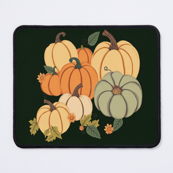 Item preview, Colorful Pumpkin Illustration Pattern | Dark Green Background designed and sold by UnhingedBird.