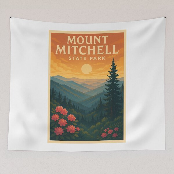 Item preview, Mount Mitchell State Park – North Carolina Rhododendrons and Mountain Sunset designed and sold by Aryabek.