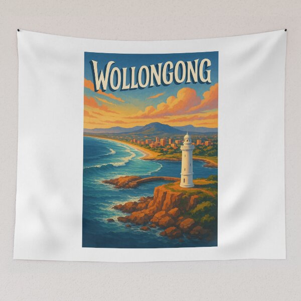 Item preview, Wollongong Australia – New South Wales Coast and Lighthouse View designed and sold by Aryabek.