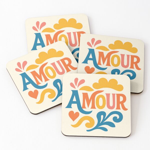 Item preview, Vibrant & Colorful Retro “Amour” designed and sold by Pink & California.