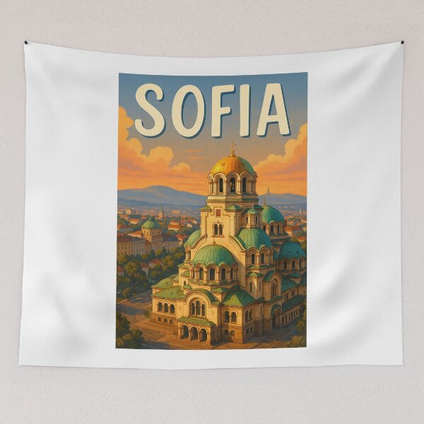 Item preview, Sofia Bulgaria – Alexander Nevsky Cathedral and Vitosha Sunset designed and sold by Aryabek.