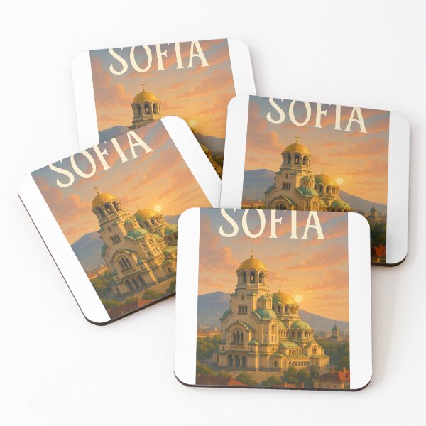 Item preview, Sofia Bulgaria – Golden Hour at Alexander Nevsky Cathedral and Vitosha designed and sold by Aryabek.
