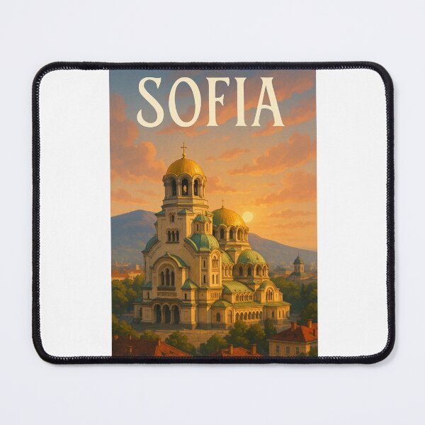 Item preview, Sofia Bulgaria – Golden Hour at Alexander Nevsky Cathedral and Vitosha designed and sold by Aryabek.