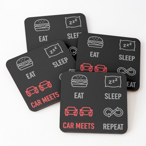 Item preview, Eat Sleep Car Meets Repeat – Funny Car Enthusiast Quote Design designed and sold by Vroomium.