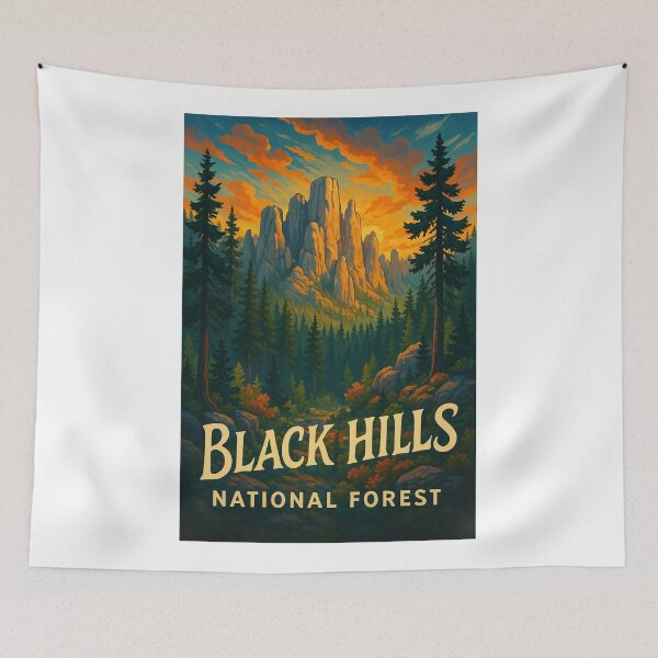 Item preview, Black Hills National Forest – South Dakota Peaks and Pines at Dawn designed and sold by Aryabek.