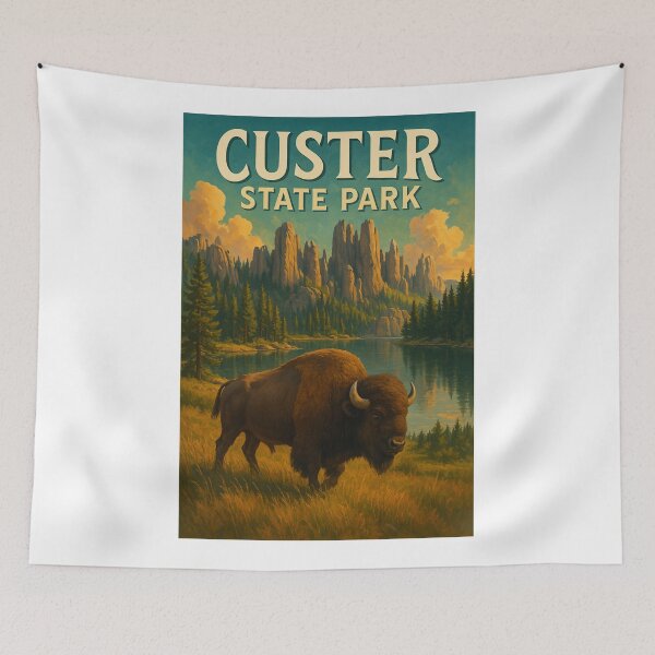 Item preview, Custer State Park South Dakota – Bison and Needles in the Black Hills designed and sold by Aryabek.