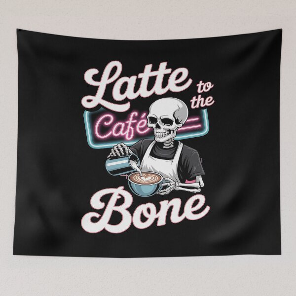 Item preview, caffeine skeleton - gothic barista - spooky latte - skull lover - skeleton caffeine - coffee fueled skeleton - horror coffee - cold brew skeleton designed and sold by JansenGS.